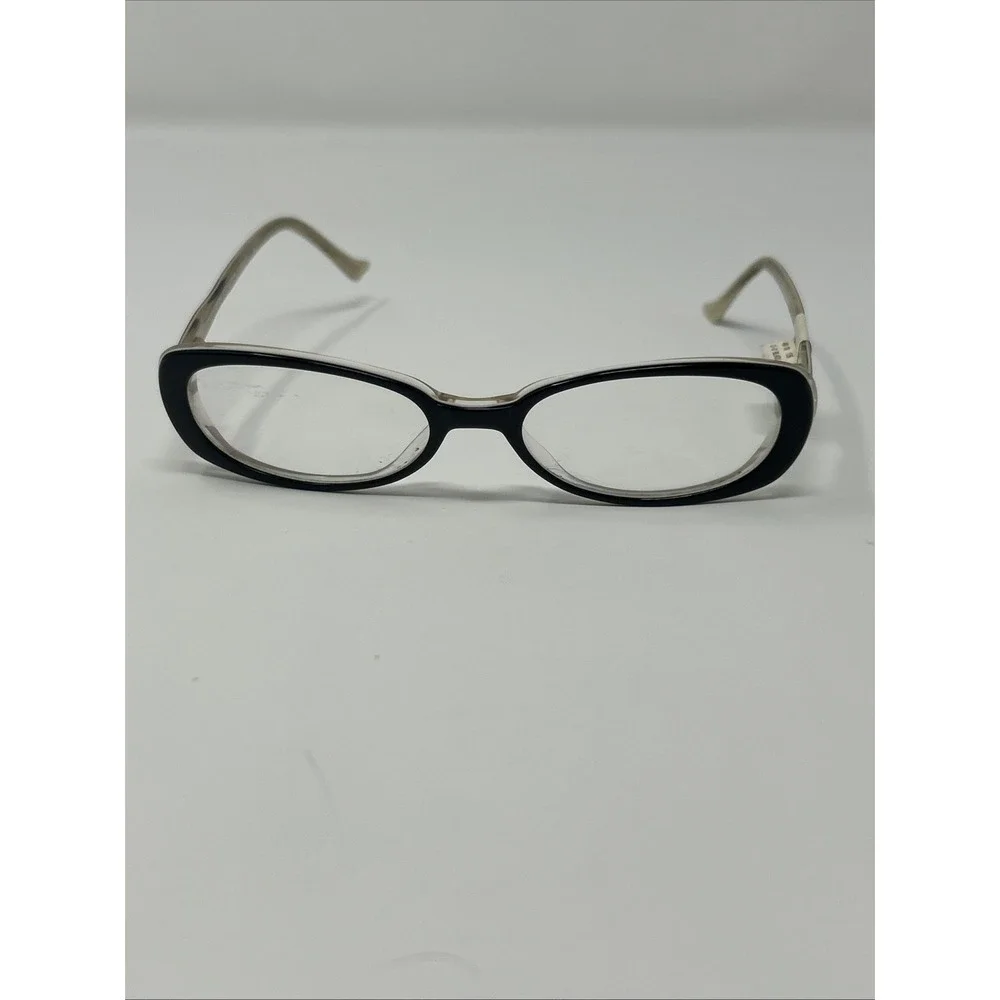 NWT Norman Childs POLISHED PAULA Eyeglass 49-18-135 Unisex Kid Black White Frame